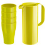 Set Boissons Carafe et 4 Verres Plastique Jaune