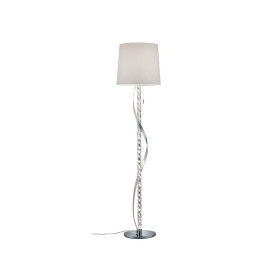 Lampadaire Cannes II Chrome et Blanc TRIO
