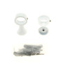 Rideaux avec Supports Blancs en Métal Lot de 2