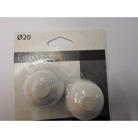 Rideaux avec Embout Bois Blanc Ø20 mm Lot de 2