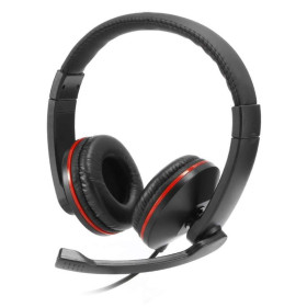 Casque Micro Filaire, Arceau Réglable, Double Jack 3.5mm Noir