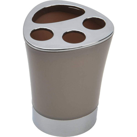 Support Brosse à Dents PolypropylèneTPR Taupe 8x8x10.3cm