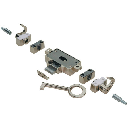 Serrure Meuble Espagolette Droite Acier Nickelé Hettich Furntech 25mm