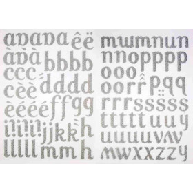 Lettres Thermocollantes MegaCrea DIY Alphabet Complet Textile Argenté