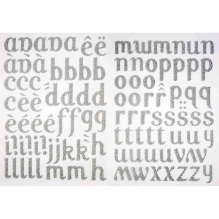 Lettres Thermocollantes MegaCrea DIY Alphabet Complet Textile Argenté