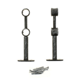 Supports de Tringles Extensibles Rideaux Noirs et Argentés