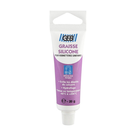 Graisse Silicone GEB 20g pour Robinetterie Sanitaire Blanc