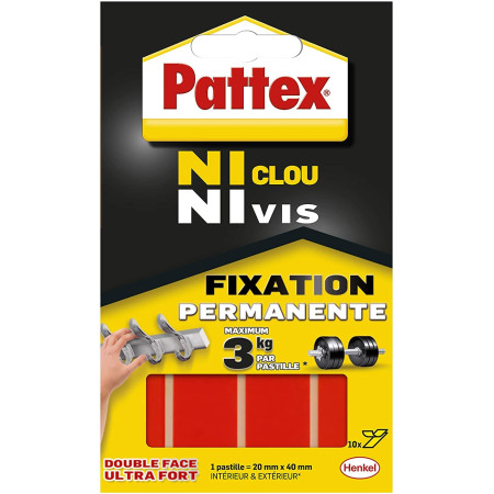 Pattex Ni Clou Ni Vis Résistance 2,75 kg Transparent 12 Pastilles