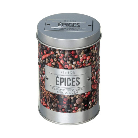 Boîte à Épices Vintage Argent Secret de Gourmet