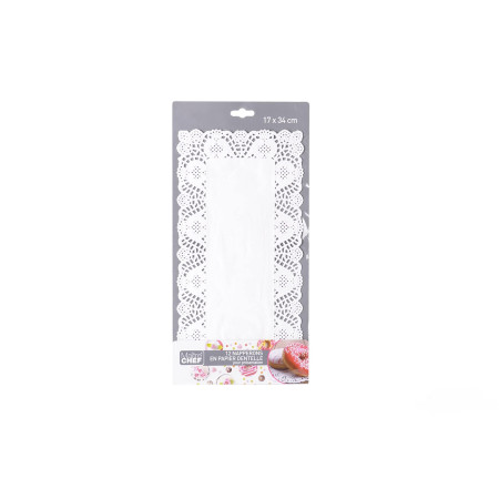 Napperons en Papier Dentelle Blanche x12 17x34cm