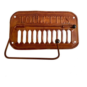 Porte-Papier Toilette Effet Rouille Vintage Métal Ancien