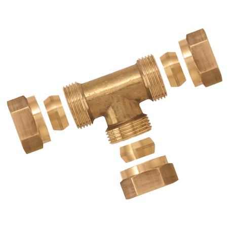 T Bicone D10 Raccord en Laiton pour Tube