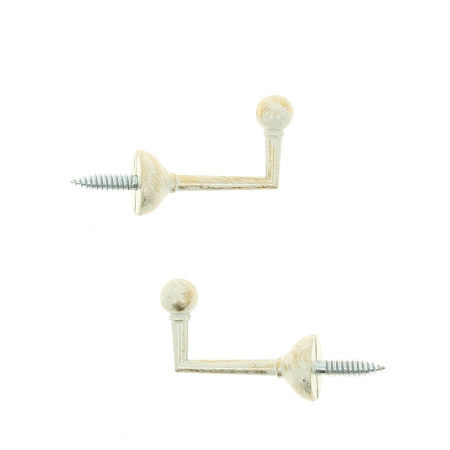 Gonds Rideaux Écru - Lot de 2 - Support Métal