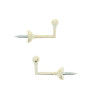 Gonds Rideaux Écru - Lot de 2 - Support Métal