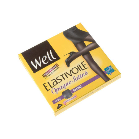 Collants Femme Well Elastivoile Noir Opaque Satiné T4