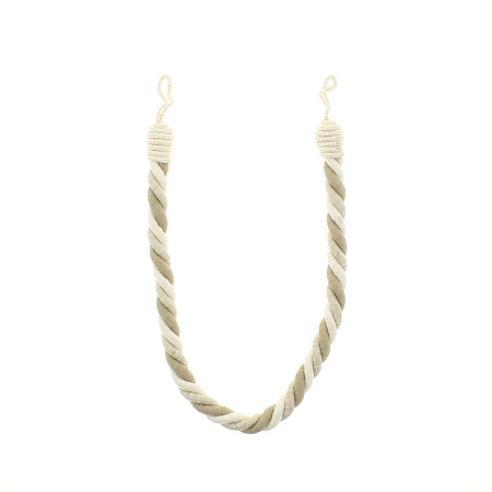 Embrasse torsadée coton Ecru & Beige - 60 cm