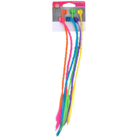 Barrettes Tresses Fluo 6 Mèches Colorées