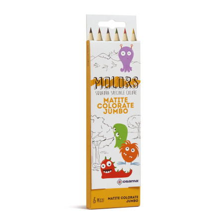 Crayons Jumbo Molors Oussama - Personnalisables - 6 Couleurs