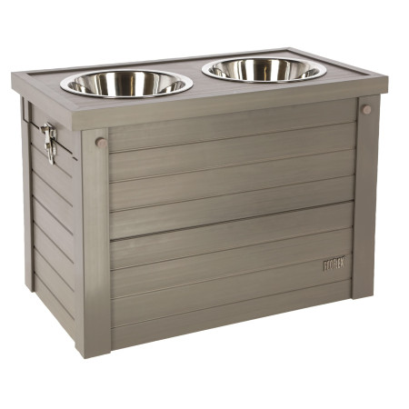 Mangeoire et Abreuvoir Eco Kerbl 2 x 1200 ml Gris
