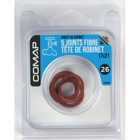Joint Fibre Tête de Robinet COMAP 18x21 Sachet de 5