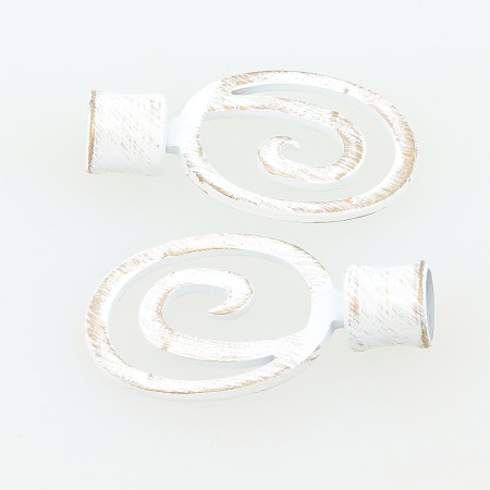 Embouts Rideaux Fer Forgé BlancOr Tourbillon