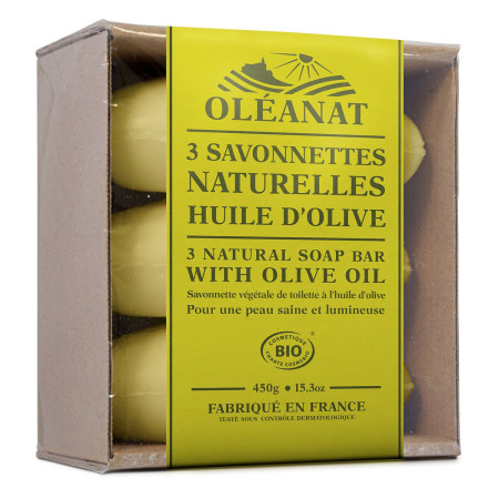 Savonnettes Olive Naturelles Oléanat 3 x 150g