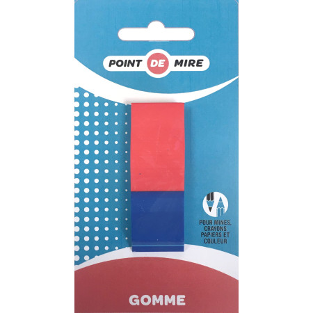 Gommes Point de Mire Rouge & Bleu - Effacez avec précision