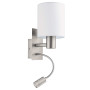 Applique Murale PASTERI E27 Nickel Mat & Textile Blanc