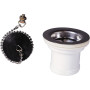 Bonde d'évier WIRQUIN inox Ø50 mm sans trop-plein Bouchon noir