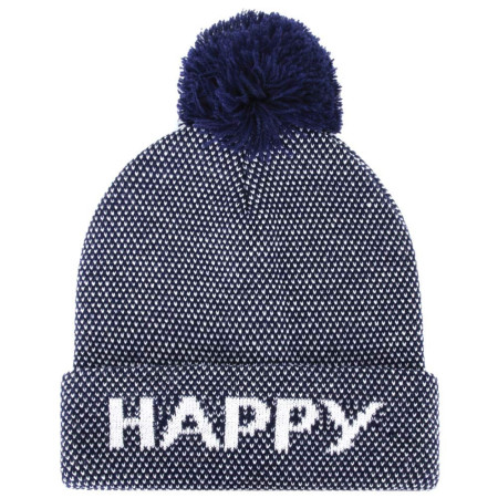 Bonnet Pompon Happy Bleu Marine - Tricot Douillet