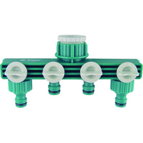 Répartiteur d'Arrosage RACO EXPERT 4 Voies 34" 1" ABS Vert