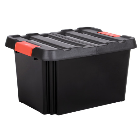 Bac de Rangement STOCK R 85L Avec Couvercle Noir