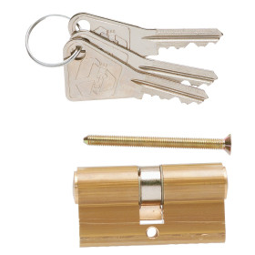 Cylindre Double Laiton Synkro 5 Goupilles 3 Clés 30x30mm