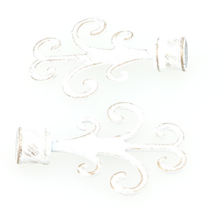 Rideaux Embouts de Tringle Arabesque BlancOr