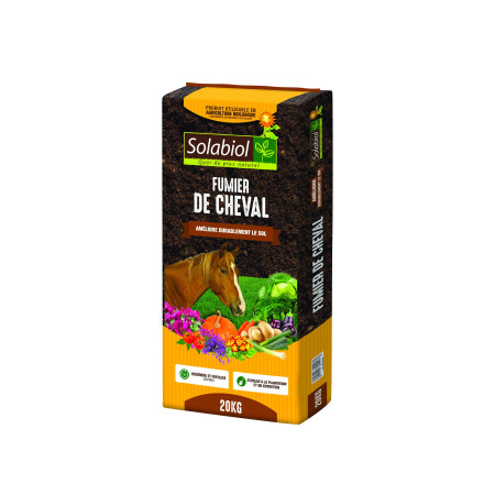 Solabiol - Fumier de cheval - 20 kg : Améliorez votre sol naturellement