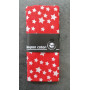 Tissu Coton Imprimé Étoiles Blanches Fond Rouge 55x45,5cm
