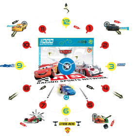 Horloge Stickers Disney Cars - Apprendre l'Heure en S'amusant