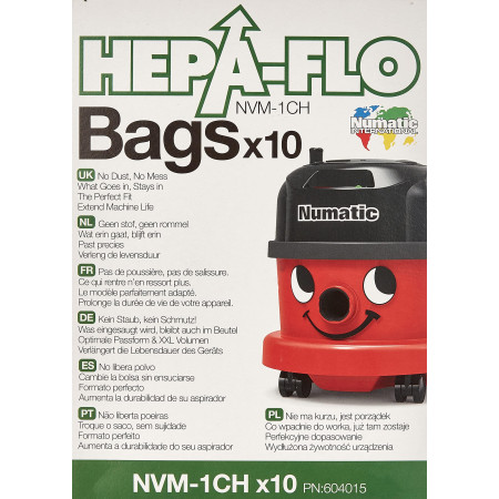 Sachets Aspirateur Numatic NVM-1CH Henry Lot de 10