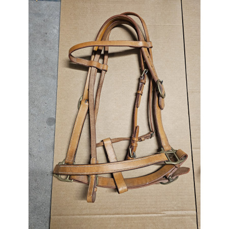 BRIDON CUIR LICOL GRANDE TAILLEMARRON CLAIR
