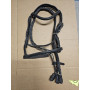 BRIDON PONEY CUIR AVEC RENES TRESSESNOIR