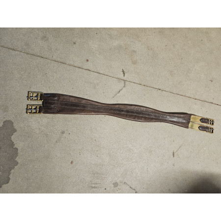 SANGLE CUIR ELASTIQUE 1 COTE 100 MARRON
