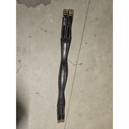 SANGLE CUIR DOUBLE ELASTIQUE 120 NOIR