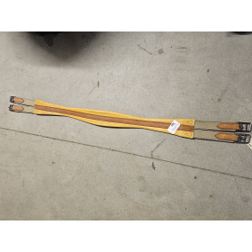 SANGLE CUIR DOUBLE ELASTIQUE 130 JAUNE MARRON