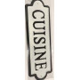Plaque de porte cuisine - Métal blanc - Décoration maison
