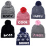 Bonnet Pompon Happy Bleu Marine - Tricot Douillet