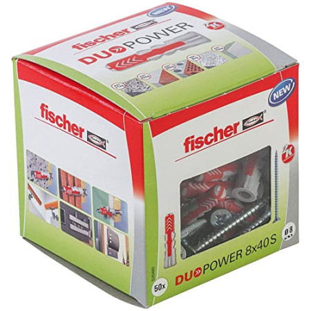 Cheville FISCHER DuoPower 8x40 Tous Matériaux Boite de 50