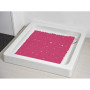 Fond de douche PVC galets 50x50cm Antidérapant Fuchsia