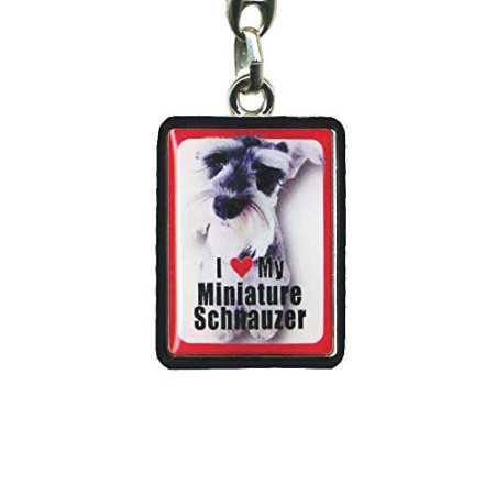 Porte-clés "J'aime mon Schnauzer Nain"