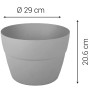 EDA - Pot Cavalier Cancùn 8 L - pour Balcons et Rambardes - Ø 29 x 20 -6 cm - Gris béton