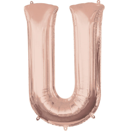 Ballon Lettre U Doré Rose Jouet Decoration Fête